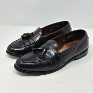 Allen Edmonds Harvard Men 10 Brown Leather Tassel Loafers Brogue Wingtop Classic